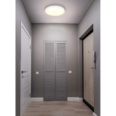 Stropní svítidlo, bílý matný plast, bílý plast, svítí i nahoru "zadní světlo", ø: 300mm, V: 35mm, včetně LED 20W 230V, zdroj 2400lm, výkon 1000lm, 4000K