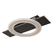 Stropní svítidlo, černý matný kov, MDF tmavě hnědá, kartáčovaná, kov kartáčovaný v barvě šampań, akryl bílý, DxŠxVxH: 440x290x52mm, včetně LED 18W 230V, zdroj 1740lm, výkon 1000lm, 3000K