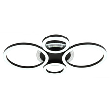 Stropní svítidlo, černý matný kov, černý matný akryl, bílý akryl, transparentní akryl, několik úrovní s nástěnným vypínačem, fixace barvy, paměťová funkce, DxŠxVxH: 530x355x61mm, včetně LED 40W 230V, výkon 2500lm, CCT 2700/4500/6500K