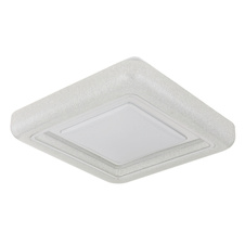 Stropní svítidlo, bílý kov, čiré plastové krystaly, chromový kroužek, DxŠxV: 380x380x75mm, včetně LED 24W 230V, zdroj 2512lm, výkon 1607lm, 4000K