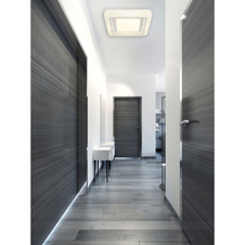 Stropní svítidlo, bílý kov, čiré plastové krystaly, chromový kroužek, DxŠxV: 380x380x75mm, včetně LED 24W 230V, zdroj 2512lm, výkon 1607lm, 4000K