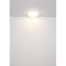 Stropní svítidlo, bílý kov, čiré plastové krystaly, bílý třpytivý plast, chromový kroužek, ø: 380mm, V: 70mm, včetně LED 24W 230V, zdroj 2528lm, výkon 1636lm, 4000K