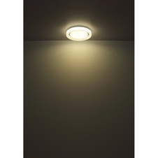 Stropní svítidlo, bílý kov, čiré plastové krystaly, bílý třpytivý plast, chromový kroužek, ø: 380mm, V: 70mm, včetně LED 24W 230V, zdroj 2528lm, výkon 1636lm, 4000K
