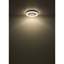 Stropní svítidlo, bílý kov, čiré akrylové krystaly, plastový zrcadlový 3D efekt, čirý akryl, stmívatelné, fixace barvy, paměťová funkce, noční světlo, dálkové ovládání, ø: 480mm, H: 70mm, včetně LED 48W 230V, výkon 220-2640lm, CCT 2700-6000K