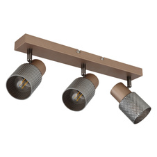 Stropní svítidlo, kov kávový mat, kov černý chrom, sklo kouřový křišťálový efekt, DxŠxV: 410x120x125mm, bez žárovek 3xE14, max. 40W 230V
