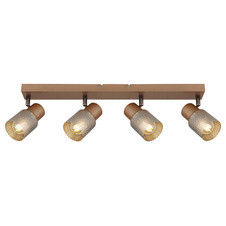 Stropní svítidlo, kov kávový mat, kovový černý chrom, kouřové sklo s křišťálovým efektem, DxŠxV: 560x120x125mm, bez žárovek 4xE14, max. 40W 230V