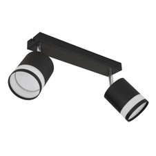 Nástěnné svítidlo, černý matný kov, bílý plast, DxŠxV: 300x82x185mm, včetně žárovek 2xGX53 LED, max. 7W 230V, zdroj 600lm, výkon 364lm, 3000K, včetně LED žárovky 10161