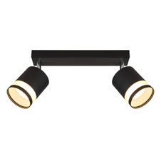 Nástěnné svítidlo, černý matný kov, bílý plast, DxŠxV: 300x82x185mm, včetně žárovek 2xGX53 LED, max. 7W 230V, zdroj 600lm, výkon 364lm, 3000K, včetně LED žárovky 10161