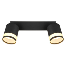 Nástěnné svítidlo, černý matný kov, bílý plast, DxŠxV: 300x82x185mm, včetně žárovek 2xGX53 LED, max. 7W 230V, zdroj 600lm, výkon 364lm, 3000K, včetně LED žárovky 10161