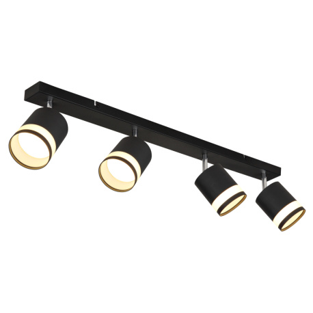 Stropní svítidlo, kov černý mat, plast bílý, DxŠxV: 800x82x185mm, včetně žárovek 4xGX53 LED 7W 230V, zdroj 600lm, výkon 364lm, 3000K, včetně LED žárovky 10161.