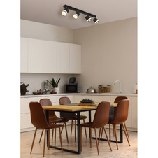 Stropní svítidlo, kov černý mat, plast bílý, DxŠxV: 800x82x185mm, včetně žárovek 4xGX53 LED 7W 230V, zdroj 600lm, výkon 364lm, 3000K, včetně LED žárovky 10161.