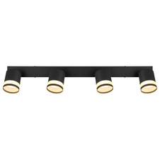 Stropní svítidlo, kov černý mat, plast bílý, DxŠxV: 800x82x185mm, včetně žárovek 4xGX53 LED 7W 230V, zdroj 600lm, výkon 364lm, 3000K, včetně LED žárovky 10161.