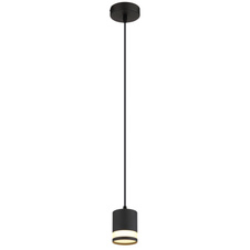 Závěsné svítidlo, černý matný kov, bílý plast, černý PVC kabel, výškově nastavitelné, ø: 100mm, V: 1200mm, včetně žárovky 1xGX53 LED 7W 230V, zdroj 600lm, výkon 364lm, 3000K, včetně LED žárovky 10161