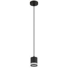 Závěsné svítidlo, černý matný kov, bílý plast, černý PVC kabel, výškově nastavitelné, ø: 100mm, V: 1200mm, včetně žárovky 1xGX53 LED 7W 230V, zdroj 600lm, výkon 364lm, 3000K, včetně LED žárovky 10161