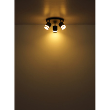 Stolní lampa, černý matný kov, bílý plast, černý PVC kabel, kolébkový vypínač na kabelu, DxŠxV: 127x150x400mm, délka kabelu 1500mm, včetně žárovky 1xGX53 LED 7W 230V, zdroj 600lm, výkon 364lm, 3000K, včetně LED žárovky 10161