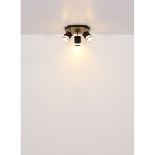 Stolní lampa, černý matný kov, bílý plast, černý PVC kabel, kolébkový vypínač na kabelu, DxŠxV: 127x150x400mm, délka kabelu 1500mm, včetně žárovky 1xGX53 LED 7W 230V, zdroj 600lm, výkon 364lm, 3000K, včetně LED žárovky 10161