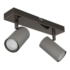 Nástěnné svítidlo, černý chromovaný kov, matný šedý kov, DxŠxV: 260x100x120mm, bez žárovek 2xGU10, max. 35W 230V