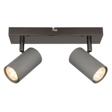 Nástěnné svítidlo, černý chromovaný kov, matný šedý kov, DxŠxV: 260x100x120mm, bez žárovek 2xGU10, max. 35W 230V