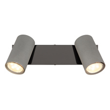 Nástěnné svítidlo, černý chromovaný kov, matný šedý kov, DxŠxV: 260x100x120mm, bez žárovek 2xGU10, max. 35W 230V