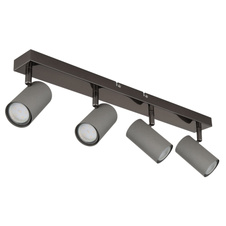Stropní svítidlo, černý chromovaný kov, matný šedý kov, DxŠxV: 560x100x120mm, bez žárovek 4x GU10 35W 230V