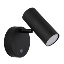 Nástěnné svítidlo, koc černý mat, plast bílý, černý PVC kabel, dotykové zapínání/vypínání a stmívání, bez adaptéru, USB-A 2.0 - USB-C, nabíjí 4h, svítí 6h, svítí při nabíjení, magnet, ŠxV:100x125mm, V: 150mm, kabel 1000mm, LED 0,4W 230V 29lm 3100K