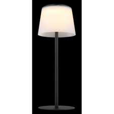 Stolní lampa, kov a plast černý/satin, dotykové zapínání/vypínání, stmívání, plynulý dotykový stmívač, paměťová funkce, bez adaptéru, USB-A - USB-C, IP44, nabíjí se a svítí 3h, svítí během nabíjení, ø: 130mm, V: 340mm, LED 1,8W 230V 150lm 3000K