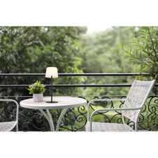 Stolní lampa, kov a plast černý/satin, dotykové zapínání/vypínání, stmívání, plynulý dotykový stmívač, paměťová funkce, bez adaptéru, USB-A - USB-C, IP44, nabíjí se a svítí 3h, svítí během nabíjení, ø: 130mm, V: 340mm, LED 1,8W 230V 150lm 3000K