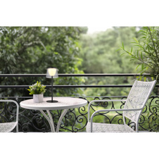 Stolní lampa, kov černý, plast kouřový a černý, dotykové zapnutí/vypnutí, stmívatelná, plynulý dotykový stmívač, paměť, bez adaptéru, USB-A - USB-C, IP44, nabíjí se a svítí cca 3h, svítí během nabíjení, ø: 130mm, V: 340mm, LED 1,8W 230V 150lm 3000K