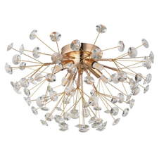 Stropní svítidlo, kov zlatý, K9 čiré křišťály, ø: 450 mm, H: 250 mm, včetně žárovek 4xG9 LED, max. 3,5W 230 V, zdroj 350 lm, výkon 350 lm, 3000K, včetně LED žárovek 10676