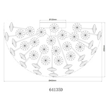 Stropní svítidlo, kov zlatý, K9 čiré křišťály, ø: 450 mm, H: 250 mm, včetně žárovek 4xG9 LED, max. 3,5W 230 V, zdroj 350 lm, výkon 350 lm, 3000K, včetně LED žárovek 10676