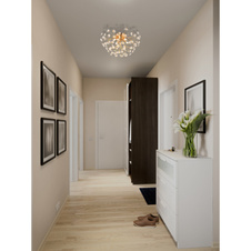 Stropní svítidlo, kov zlatý, K9 čiré křišťály, ø: 450 mm, H: 250 mm, včetně žárovek 4xG9 LED, max. 3,5W 230 V, zdroj 350 lm, výkon 350 lm, 3000K, včetně LED žárovek 10676