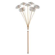 Stropní svítidlo, kov zlatý, K9 čiré křišťály, ø: 600 mm, V: 325 mm, včetně žárovek 6xG9 LED, max. 3,5 W 230 V, zdroj 350 lm, výkon 350 lm, 3000K, včetně LED žárovek 10676