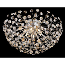 Stropní svítidlo, kov chrom, křišťály K9, kouřové, čiré, ø: 600 mm, V: 325 mm, včetně žárovek 6xG9 LED, max. 3,5 W 230 V, zdroj 350 lm, výkon 350 lm, 3000K, včetně LED žárovek 10676