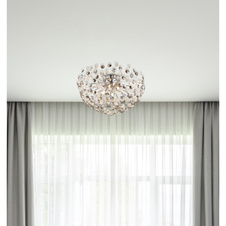 Stropní svítidlo, kov chrom, křišťály K9, kouřové, čiré, ø: 600 mm, V: 325 mm, včetně žárovek 6xG9 LED, max. 3,5 W 230 V, zdroj 350 lm, výkon 350 lm, 3000K, včetně LED žárovek 10676