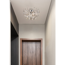 Stropní svítidlo, kov chrom, křišťály K9, kouřové, čiré, ø: 450 mm, V: 250 mm, včetně žárovek 4xG9 LED, max. 3,5 W 230 V, zdroj 350 lm, výkon 350 lm, 3000K, včetně LED žárovek 10676