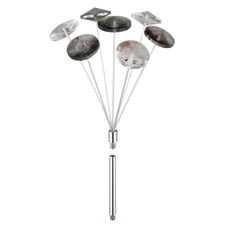 Stropní svítidlo, kov chrom, křišťály K9, kouřové, čiré, ø: 450 mm, V: 250 mm, včetně žárovek 4xG9 LED, max. 3,5 W 230 V, zdroj 350 lm, výkon 350 lm, 3000K, včetně LED žárovek 10676