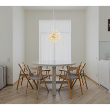 Závěsné svítidlo, zlatý kov, čiré křišťály K9, PVC kabel transparentní, výškově nastavitelné, ø: 400 mm, V: 1500 mm, včetně žárovek 8xG9 LED, max. 3,5 W 230 V, zdroj 350 lm, výkon 350 lm, 3000K, včetně LED žárovek 10676