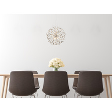 Závěsné svítidlo, kov chrom, křišťály K9, kouřové, čiré, průhledný PVC kabel, výškově nastavitelné, ø: 600 mm, V: 1500 mm, včetně 9xG9 LED žárovek, max. 3,5W 230 V, zdroj 350 lm, výkon 350 lm, 3000K, včetně LED žárovek 10676