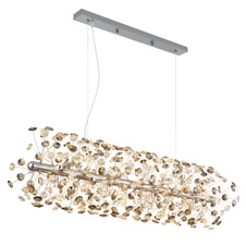Závěsné svítidlo, kov chrom, křišťály K9, kouřové, čiré, průhledný PVC kabel, možnost zkrácení výšky, DxŠxV: 900x300x1500mm, včetně 12xLED žárovky G9, max. 3,5W 230V, zdroj 350lm, výkon 350lm, 3000K, včetně LED žárovek 10676