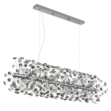 Závěsné svítidlo, kov chrom, křišťály K9, kouřové, čiré, průhledný PVC kabel, možnost zkrácení výšky, DxŠxV: 900x300x1500mm, včetně 12xLED žárovky G9, max. 3,5W 230V, zdroj 350lm, výkon 350lm, 3000K, včetně LED žárovek 10676