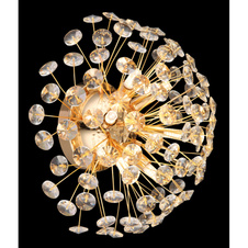Nástěnné svítidlo, zlatý kov, K9 čiré křišťály, ø: 400 mm, V: 225 mm, včetně žárovek 6xG9 LED, max. 3,5 W 230 V, zdroj 350 lm, výkon 350 lm, 3000K, včetně LED žárovek 10676