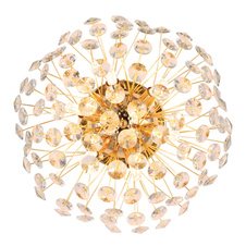 Nástěnné svítidlo, zlatý kov, K9 čiré křišťály, ø: 400 mm, V: 225 mm, včetně žárovek 6xG9 LED, max. 3,5 W 230 V, zdroj 350 lm, výkon 350 lm, 3000K, včetně LED žárovek 10676