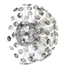 Nástěnné svítidlo, kov chrom, křišťály K9, kouřové, čiré, ø: 400 mm, V: 225 mm, včetně žárovek 6xG9 LED, max. 3,5 W 230 V, zdroj 350 lm, výkon 350 lm, 3000K, včetně LED žárovek 10676