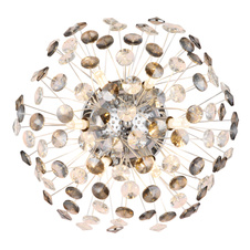 Nástěnné svítidlo, kov chrom, křišťály K9, kouřové, čiré, ø: 400 mm, V: 225 mm, včetně žárovek 6xG9 LED, max. 3,5 W 230 V, zdroj 350 lm, výkon 350 lm, 3000K, včetně LED žárovek 10676