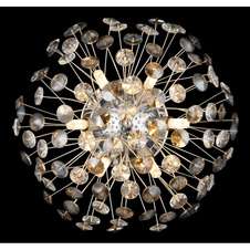 Nástěnné svítidlo, kov chrom, křišťály K9, kouřové, čiré, ø: 400 mm, V: 225 mm, včetně žárovek 6xG9 LED, max. 3,5 W 230 V, zdroj 350 lm, výkon 350 lm, 3000K, včetně LED žárovek 10676