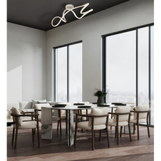 Stropní svítidlo, kov nikl, hliník nikl, plast transparentní, čiré akrylové křišťály, DxŠxV: 908x280x330mm, včetně LED 30W 230V, zdroj 3650lm, výkon 2950lm, 4000K