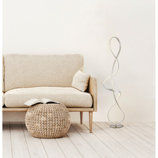 Stojací lampa, kov nikl, hliník nikl, plast čirý, akrylové křišťály čiré, PVC kabel černý, nožní spínač na kabelu, DxŠxVxH: 260x200x1325mm, délka kabelu 1800mm, včetně LED 36W 230V, zdroj 3860lm, výkon 2260lm, 4000K