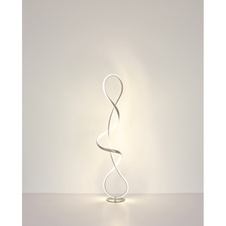 Stojací lampa, kov nikl, hliník nikl, plast čirý, akrylové křišťály čiré, PVC kabel černý, nožní spínač na kabelu, DxŠxVxH: 260x200x1325mm, délka kabelu 1800mm, včetně LED 36W 230V, zdroj 3860lm, výkon 2260lm, 4000K