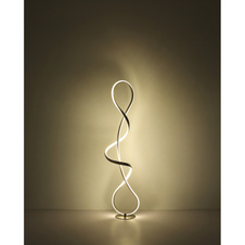 Stojací lampa, kov černý mat, hliník černý mat, plast čirý, akrylové křišťály čiré, kabel PVC černý, nožní spínač v kabelu, DxŠxVxH: 260x200x1325mm, včetně LED 36W 230V, zdroj 3860lm, výkon 1810lm, 4000K