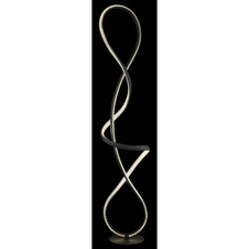 Stojací lampa, kov černý mat, hliník černý mat, plast čirý, akrylové křišťály čiré, kabel PVC černý, nožní spínač v kabelu, DxŠxVxH: 260x200x1325mm, včetně LED 36W 230V, zdroj 3860lm, výkon 1810lm, 4000K